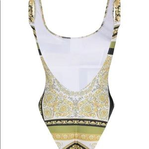 Versace Baroque-print logo swimsuit worn once